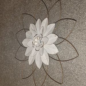 Gold Metal Floral Art Decor - Set of 2